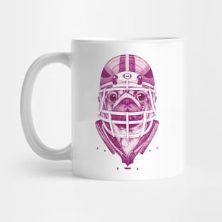 American Pug Football Purple Mug